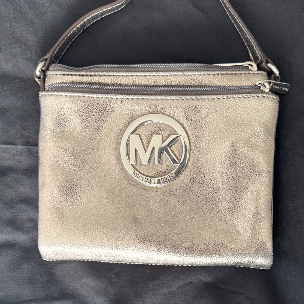 Michael Kors metallic crossbody purse